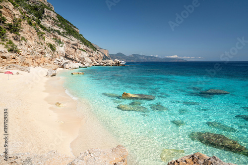 Fototapeta Naklejka Na Ścianę i Meble -  stunning beach and turquoise sea on the island Sardinia, spring season