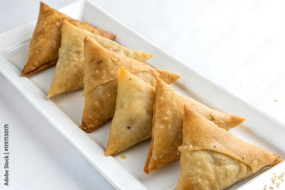 Indian, Pakistani traditional Aloo, Qeema Samosa Close up. Indian, Pakistani traditional Aloo, Qeema Samosa Close up.