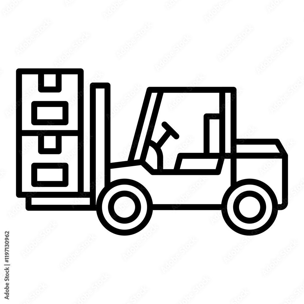 Naklejka premium Fork truck Icon