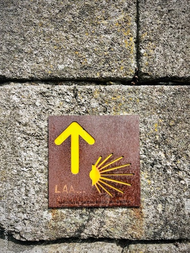 Yellow arrow on Camino de Santiago