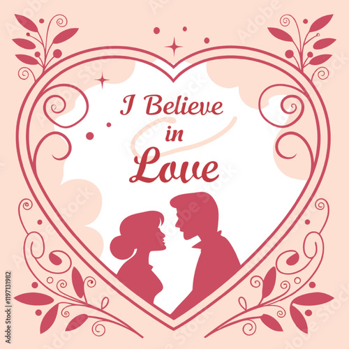 I believe love valentines day vector