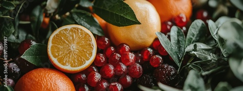 close-up of a healthy fresh organic fruits and vegetables