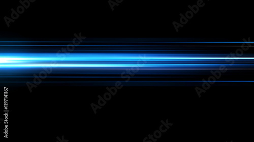 Blue light streaks on a black background creating a futuristic design
