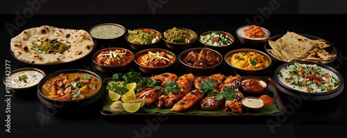 A table full of food including a tray of chicken wings photo