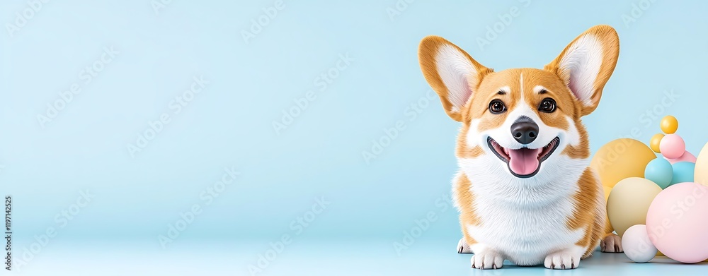 Youthful dog with a charming smile and captivating eyes, Charming Youthful Corgi with a Joyful Smile Youthful dog with a charming smile and captivating eyes, Charming Youthful Corgi with a Joyful Smile