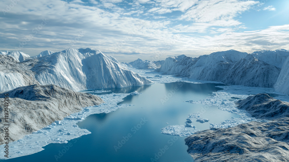 Naklejka premium As temperatures rise, the fragile ecosystems in this polar region are experiencing significant habitat loss, primarily due to melting ice and glaciers