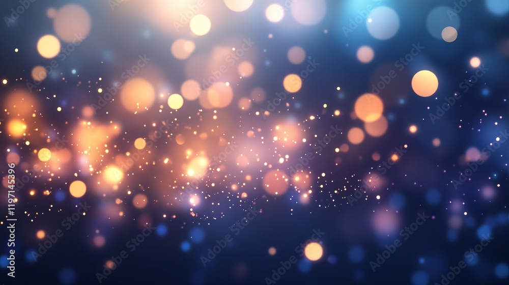 Abstract Blue and Orange Digital Background with Bokeh Lights Abstract Blue and Orange Digital Background with Bokeh Lights