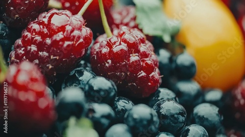 close-up of a healthy fresh organic fruits