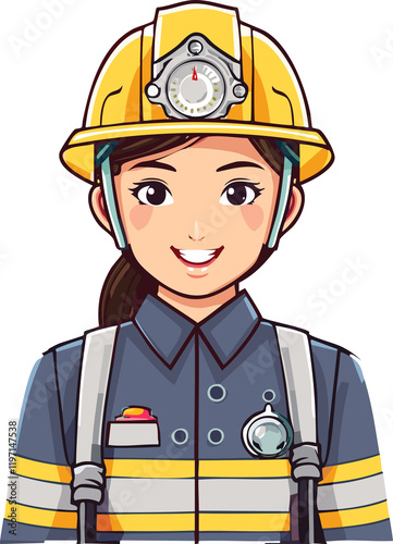 fireman wearing a uniform isolated ai generative