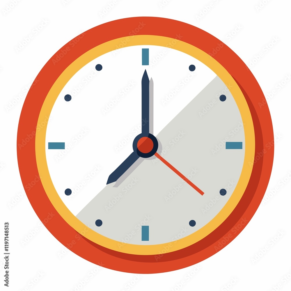 wall clock illustration on white background wall clock illustration on white background