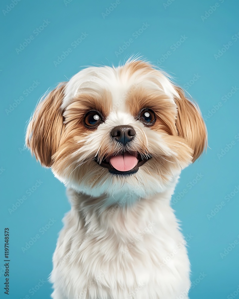 Youthful dog with a charming smile and captivating eyes, Charming Shih Tzu with Youthful Expression and Smile Youthful dog with a charming smile and captivating eyes, Charming Shih Tzu with Youthful Expression and Smile