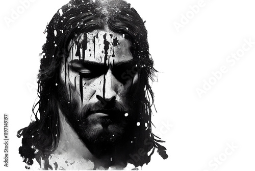 portrait of Jesus isolated
