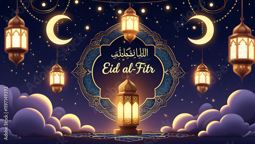 Obraz na płótnie Radiating Joy and Blessings This Beautiful Eid al Fitr w salonie