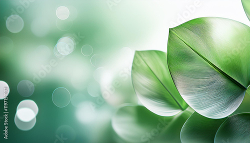 Transparent green leaf background