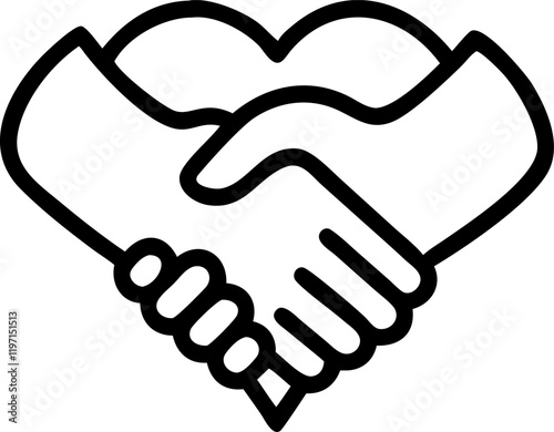 Shake hands with love icon vector design illustration template vector illustration with white background. valentine's day love concept.