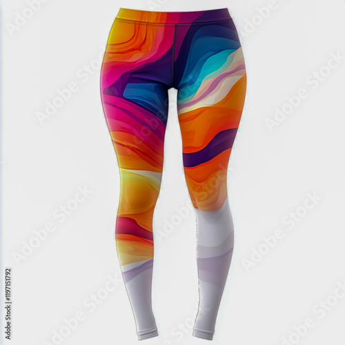 Breathable and fashionable leggings for hiking, biking, or running isolated on white background photo