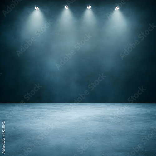 Wallpaper Mural Moody Blue Stage Background 3D Illustration Torontodigital.ca