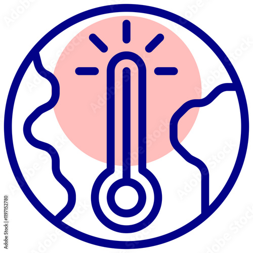 global warming vector mixed outline icon