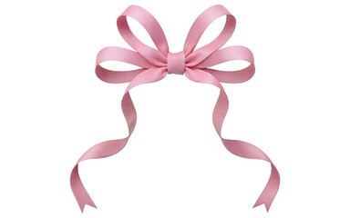 pink bow on transparent background