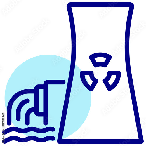 nuclear sewage vector mixed outline icon