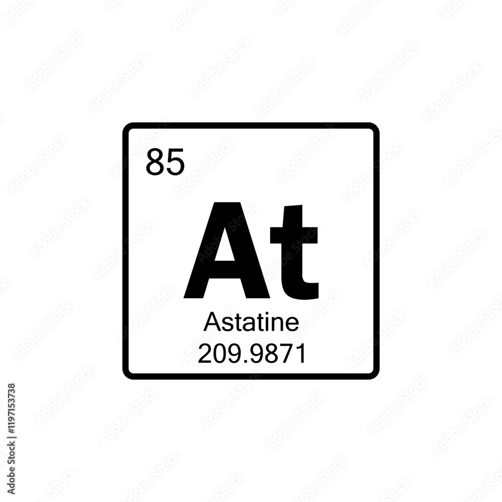 periodic table Astatine line icon periodic table Astatine line icon