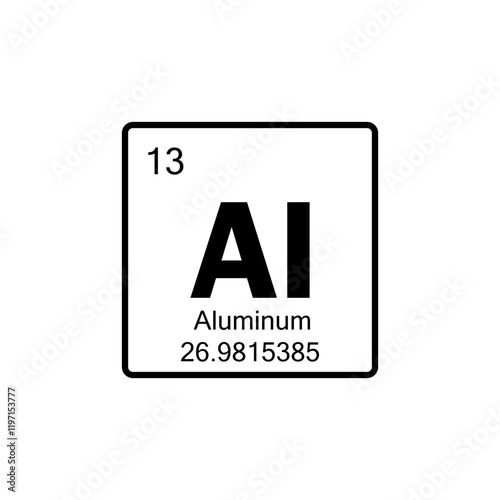 periodic table Aluminum line icon