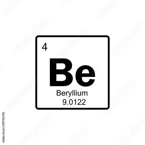 periodic table Beryllium line icon