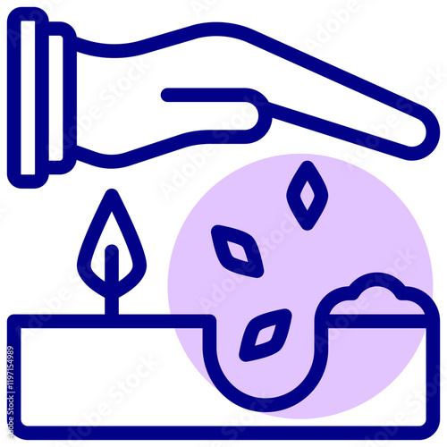 seeding vector mixed outline icon