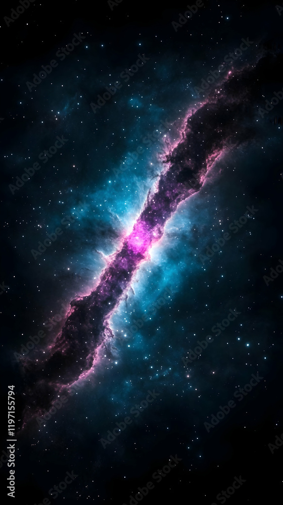 Fototapeta premium Cosmic Nebula Illustration: Stellar Dust and Light