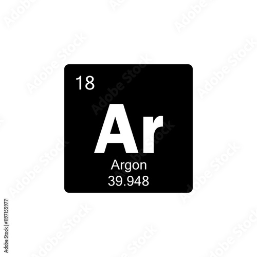 periodic table Argon glyph icon