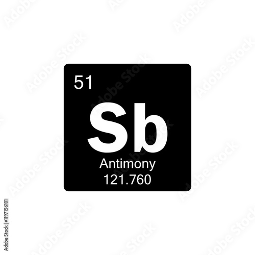 periodic table Antimony glyph icon