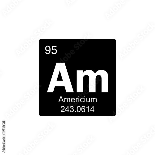periodic table Americium glyph icon
