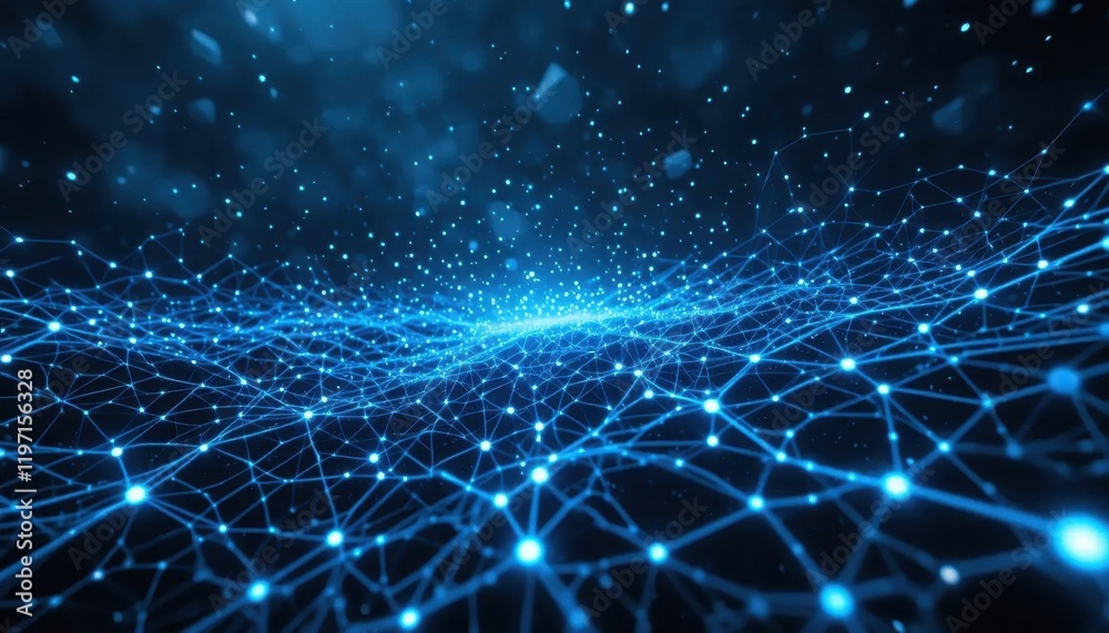 Fototapeta premium Abstract Network Visualization: A Digital Universe of Interconnected Nodes