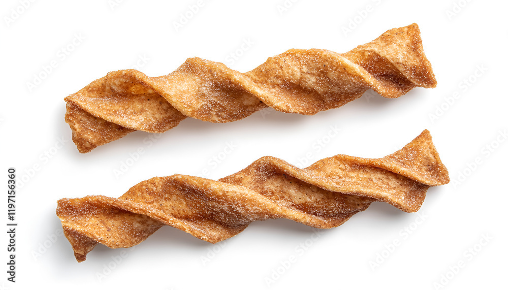 Two crispy crackers isolated on white, top view. Delicious snack Two crispy crackers isolated on white, top view. Delicious snack