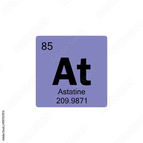 periodic table Astatine colored icon