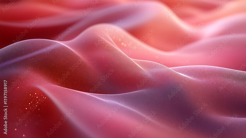 Obraz premium Abstract Pink Glittering Fabric Waves Design