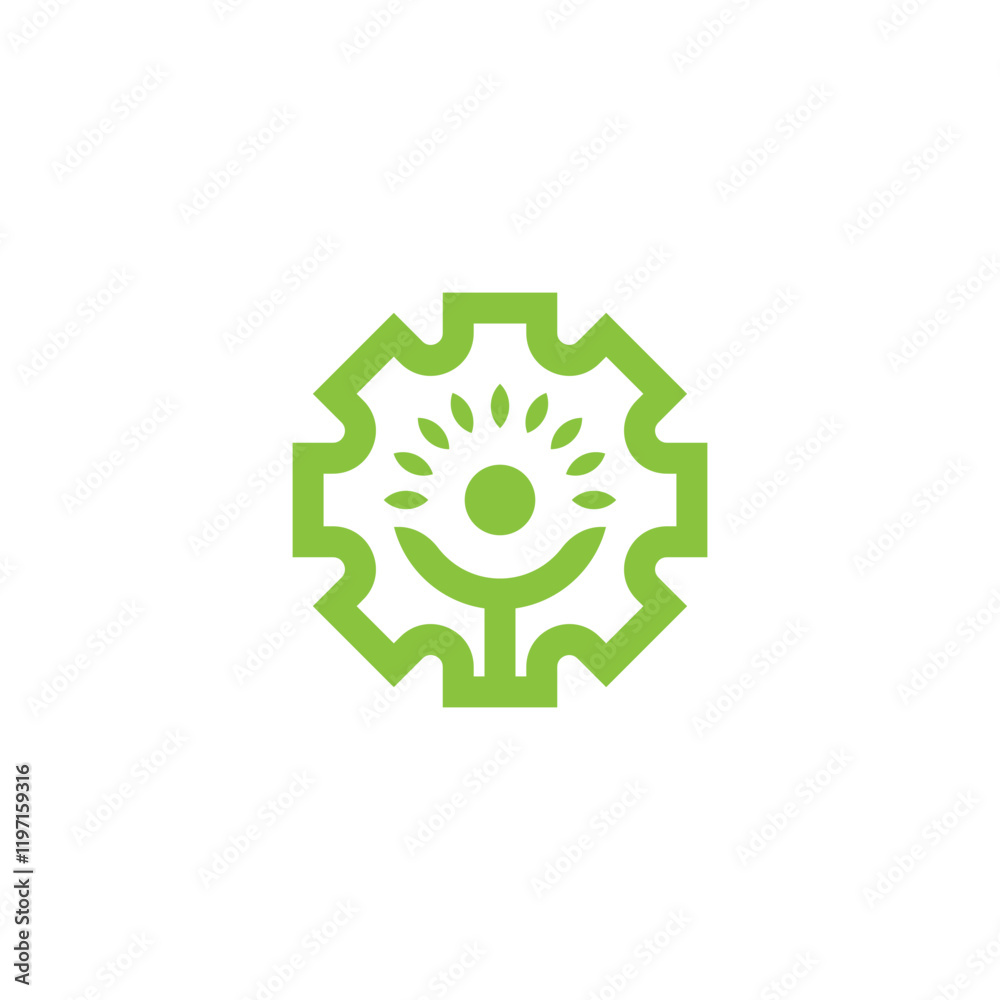 gear and light sun icon logo design illustration gear and light sun icon logo design illustration