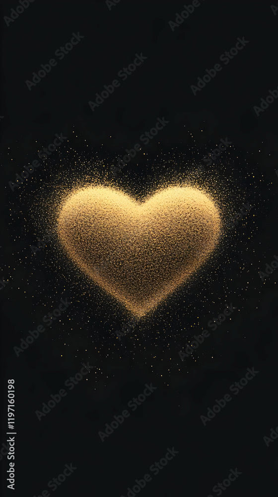 Golden Heart Dust Abstract Background