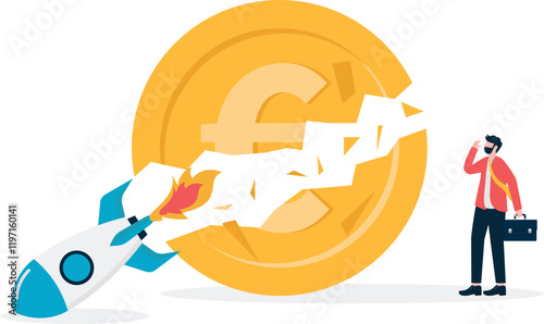 Social media illustration, business concept, web design

