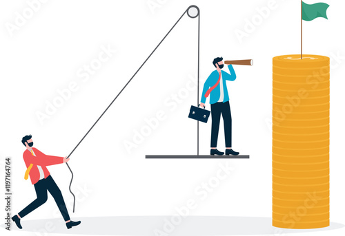 Social media illustration, business concept, web design

