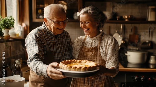 Elderly Couple Celebrating ...