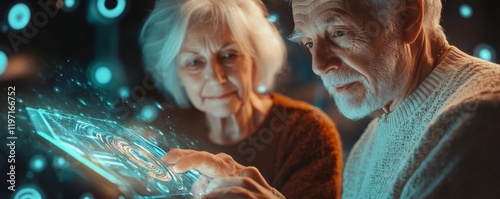 Elderly Couple Embracing Fu...
