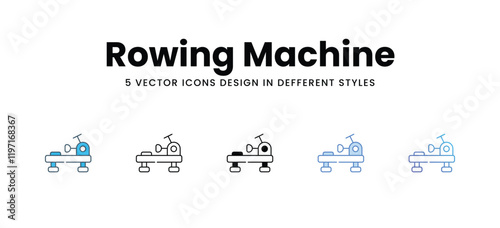 Rowing Machine icons in different style vector stock illustration