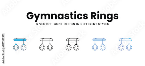 Gymnastics Rings icons in different style vector stock illustration