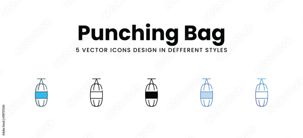Punching Bag icons in different style vector stock illustration Punching Bag icons in different style vector stock illustration