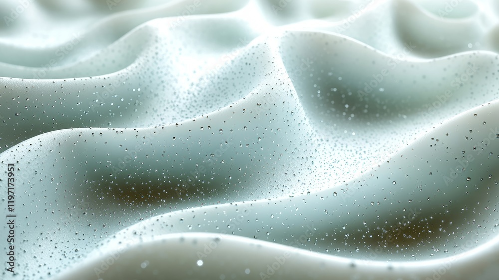 Dew-covered soft white abstract fabric waves Dew-covered soft white abstract fabric waves