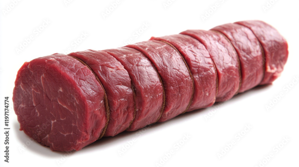 Tied Beef Tenderloin Roast, Raw Meat, Gourmet Butchery Tied Beef Tenderloin Roast, Raw Meat, Gourmet Butchery