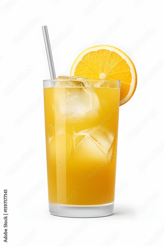 Refreshing Orange Juice with Ice Cubes, Summer Drink Recipe Refreshing Orange Juice with Ice Cubes, Summer Drink Recipe