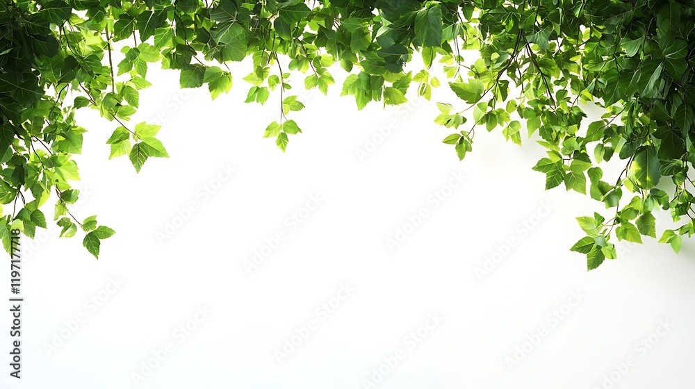 Vibrant Green Leaves Frame: A Serene Nature Border Vibrant Green Leaves Frame: A Serene Nature Border