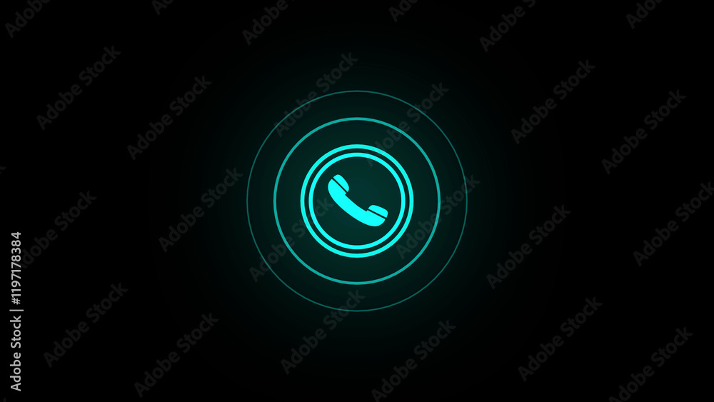 call icon with circle wave illustration concept call icon with circle wave illustration concept